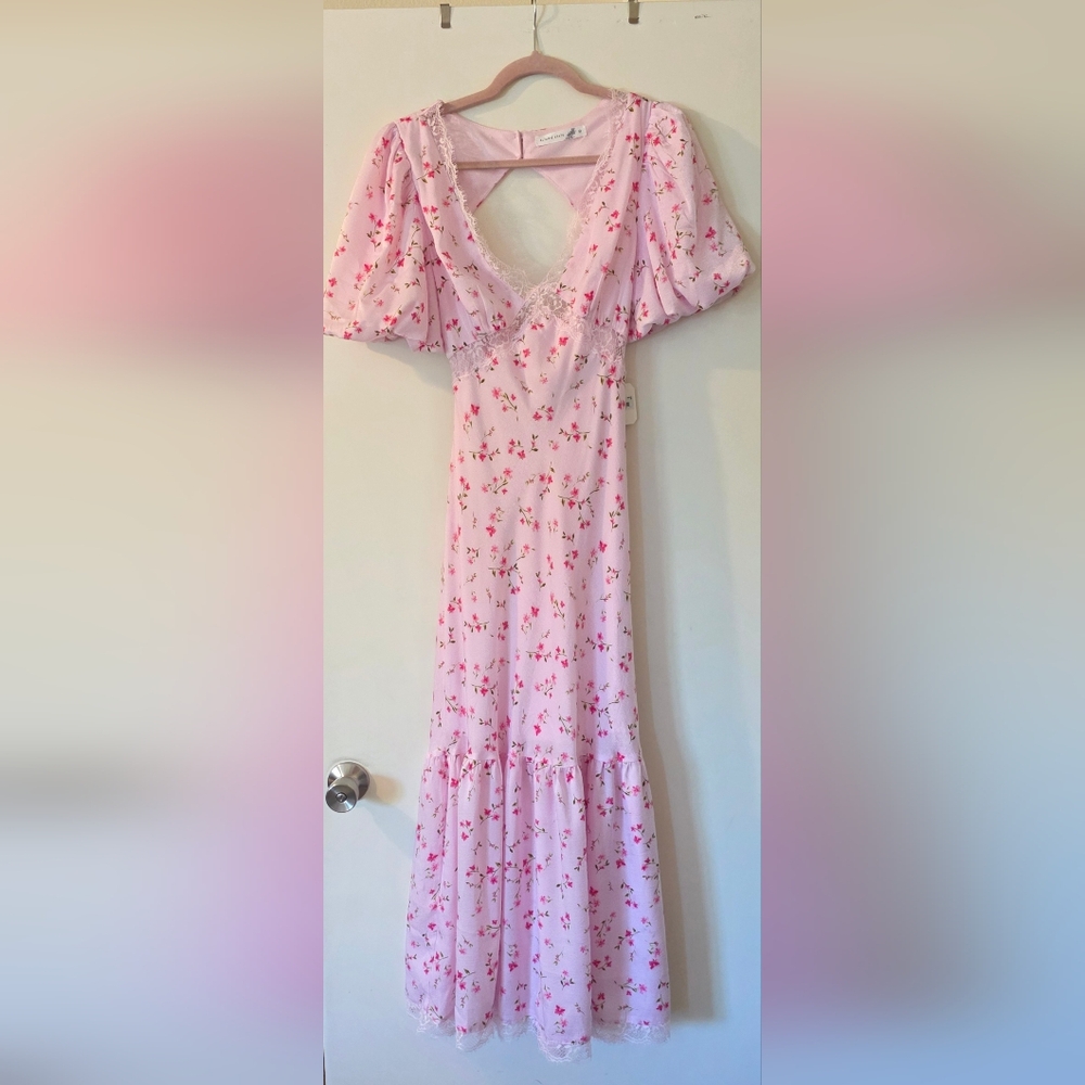 Altar'd State Pink Floral Backless Dress